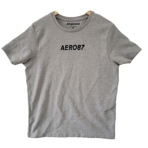 Aeropostale‎ Womens Size L Gray Crew Neck T Shirt Graphic Tee Casual Sporty
